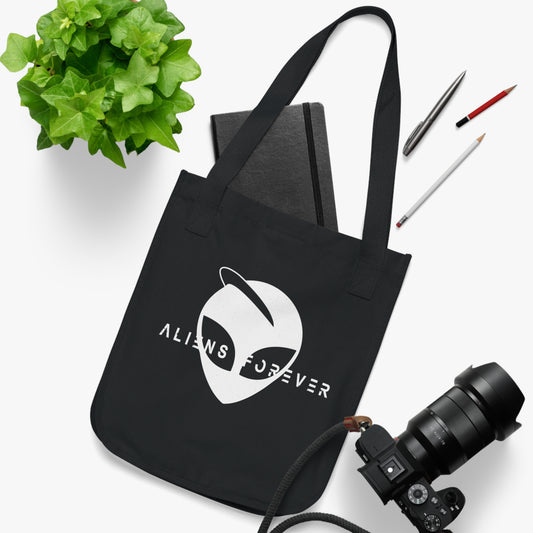 "Aliens Forever" Black Eco-Weave Tote Bag